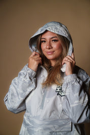 WHITE CAMO COLLAGE RAIN JACKET Jacket Hawaii's Finest X-SMALL 