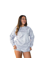 WHITE & GRAY AUTUMN CAMO CREW NECK SWEATER
