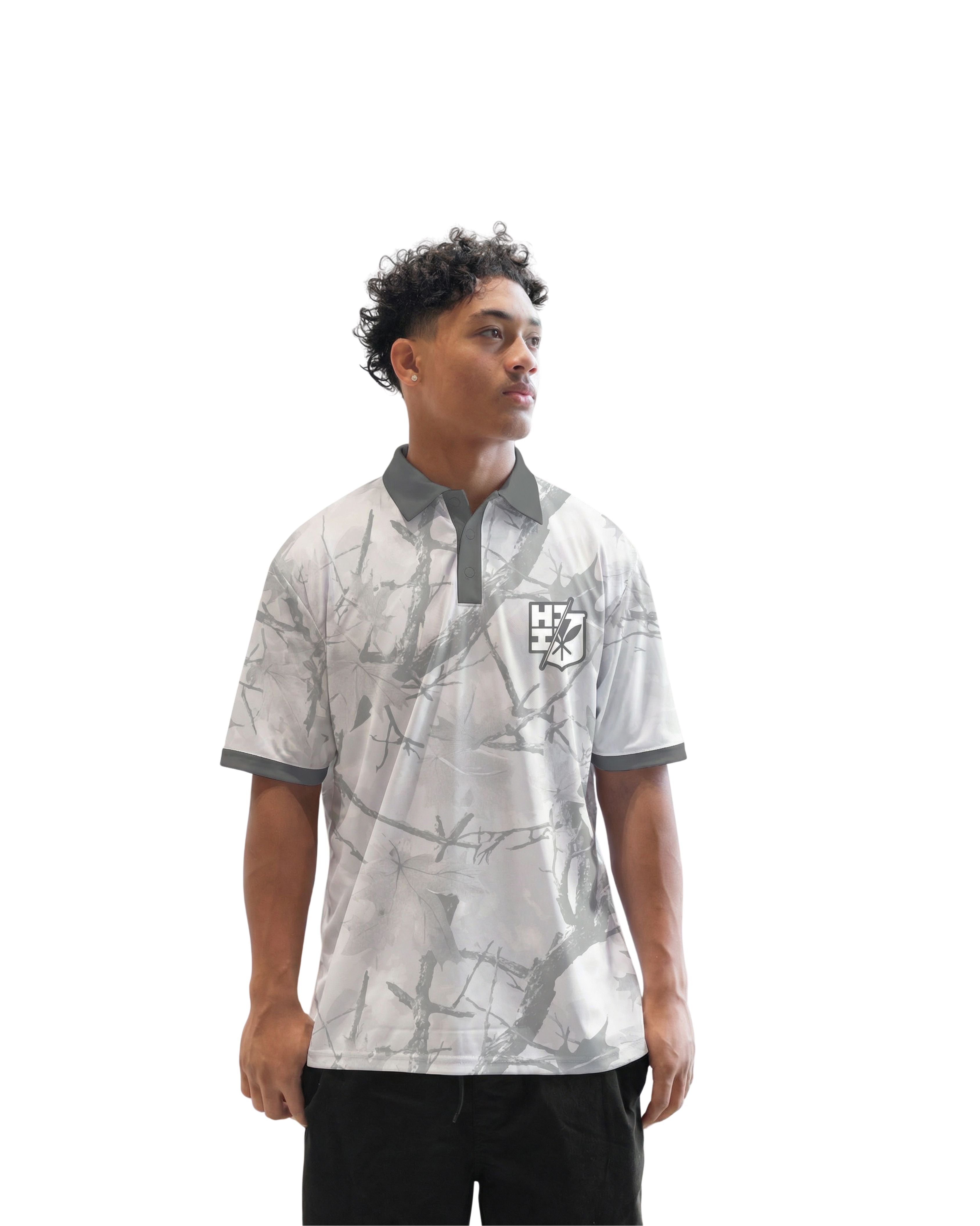 WHITE & GRAY CAMO GOLF SHIRT Shirts Hawaii's Finest SMALL 