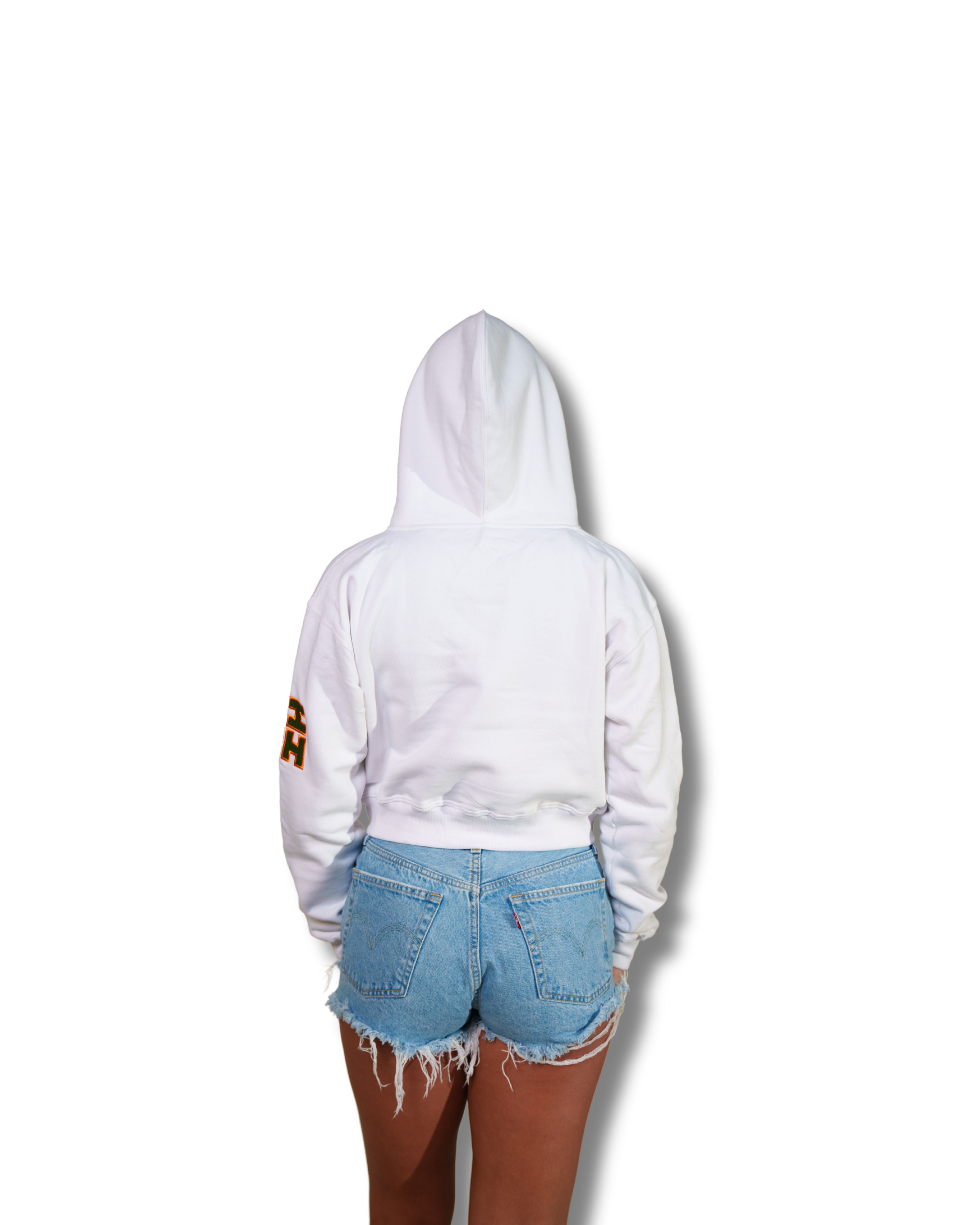 WHITE & OLIVE KOA WOMEN'S CROP HOODIE Jacket Hawaii's Finest 