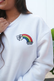 WHITE RAINBOW CREW NECK SWEATER Jacket Hawaii's Finest 