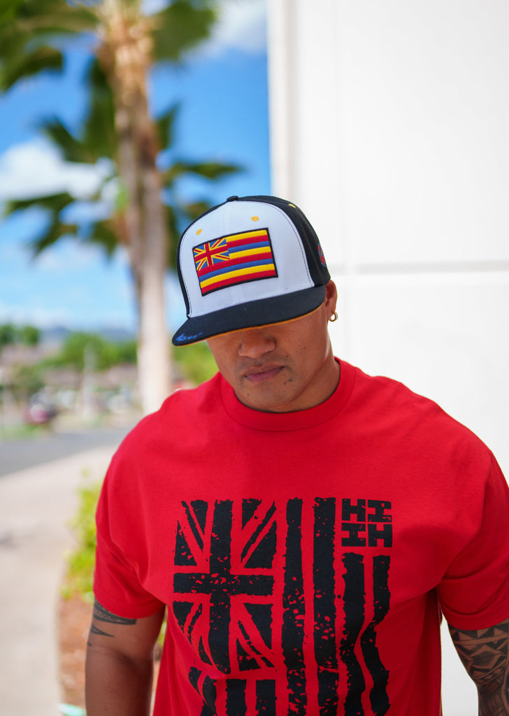 WHITE, RED, & YELLOW FLAG HAT Hat Hawaii's Finest 
