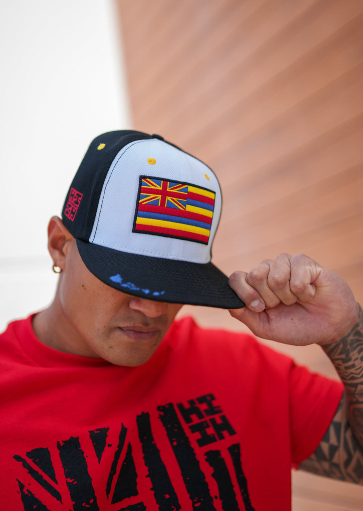 WHITE, RED, & YELLOW FLAG HAT Hat Hawaii's Finest 