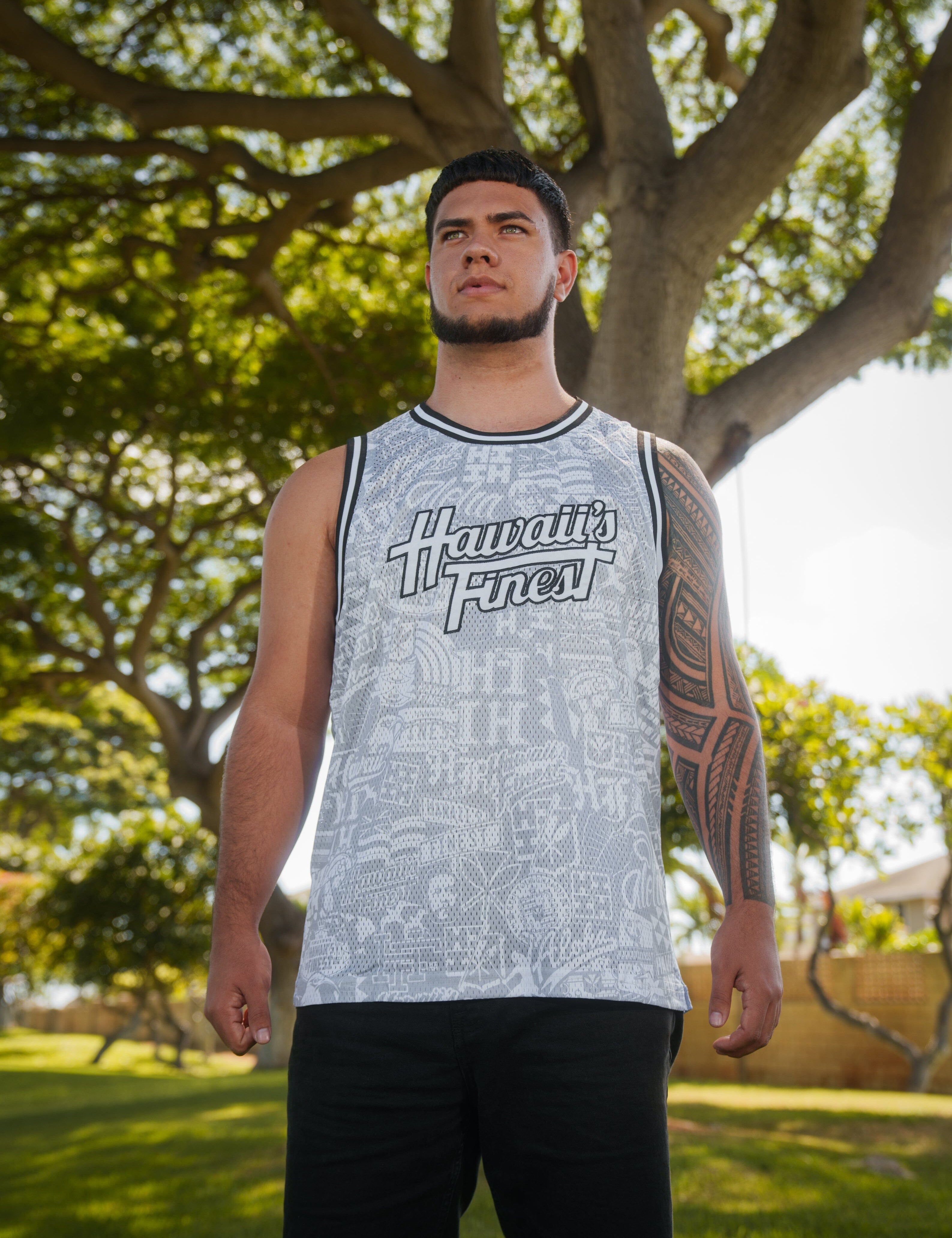 WHITE STICKERBOMB STREETWEAR JERSEY Jersey Hawaii's Finest 