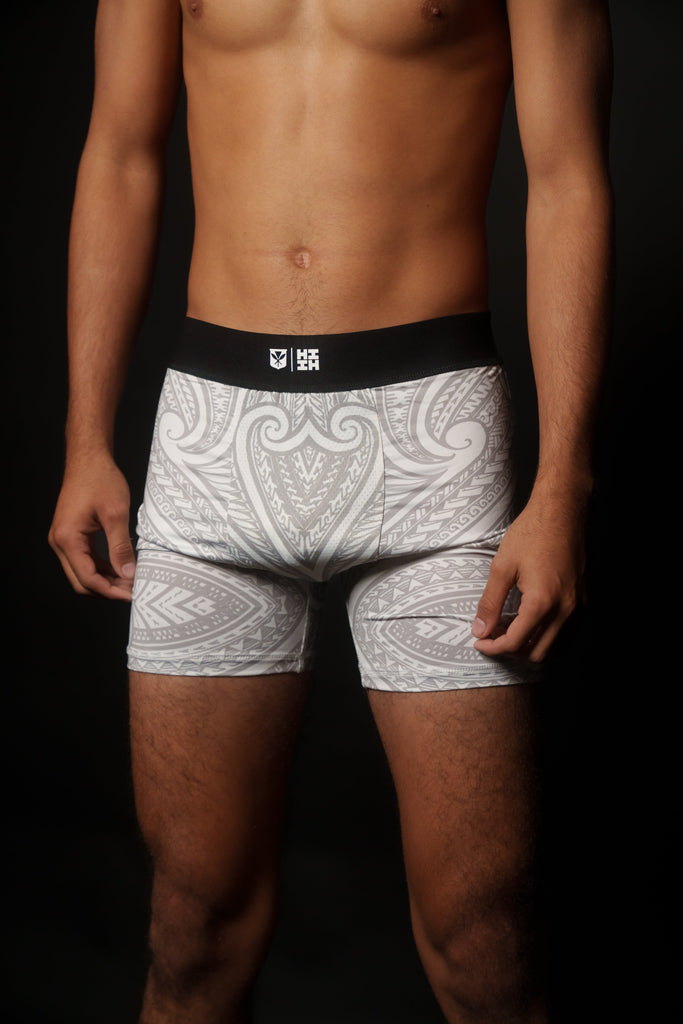 WHITE TRIBAL MEN'S BOXERS Shorts Hawaii's Finest 