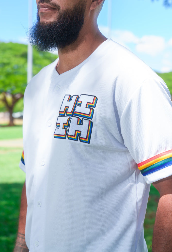 WHITE UH RETRO BASEBALL JERSEY Jersey Hawaii's Finest 