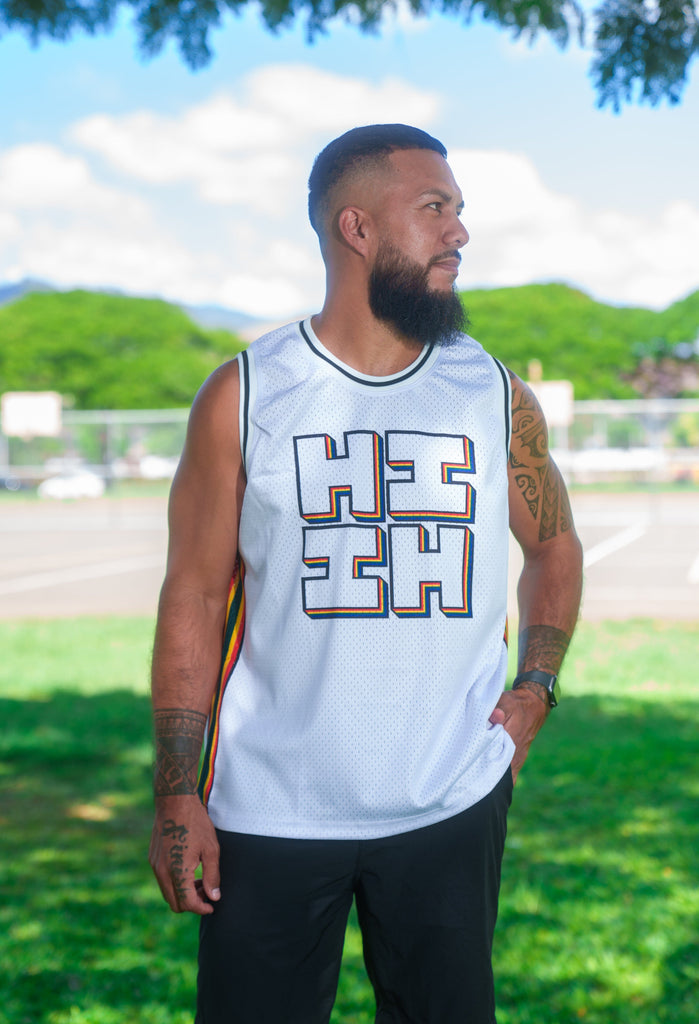 WHITE UH RETRO BASKETBALL JERSEY Jersey Hawaii's Finest 