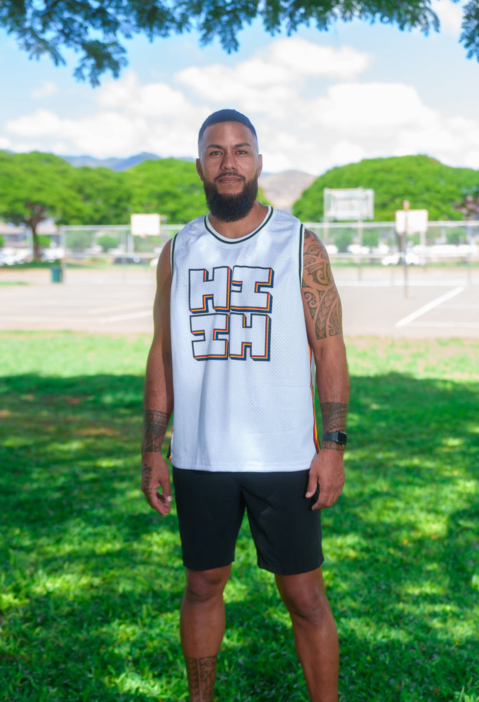 WHITE UH RETRO BASKETBALL JERSEY Jersey Hawaii's Finest SMALL 