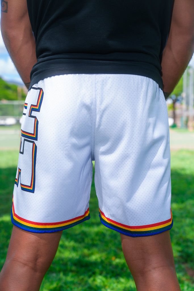 WHITE UH RETRO MESH SHORTS Shorts Hawaii's Finest 