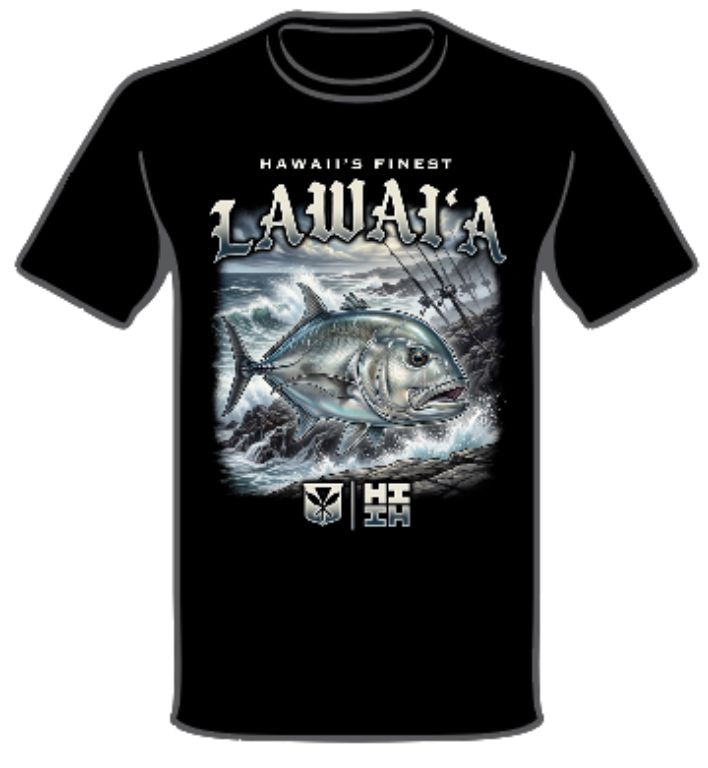 WHITE ULUA GRAPHIC TEE Shirts Hawaii's Finest SMALL 