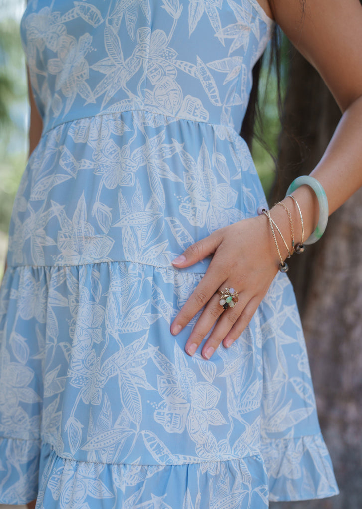 WOMEN'S BLUE FLORAL FLOWY DRESS Shirts Hawaii's Finest 