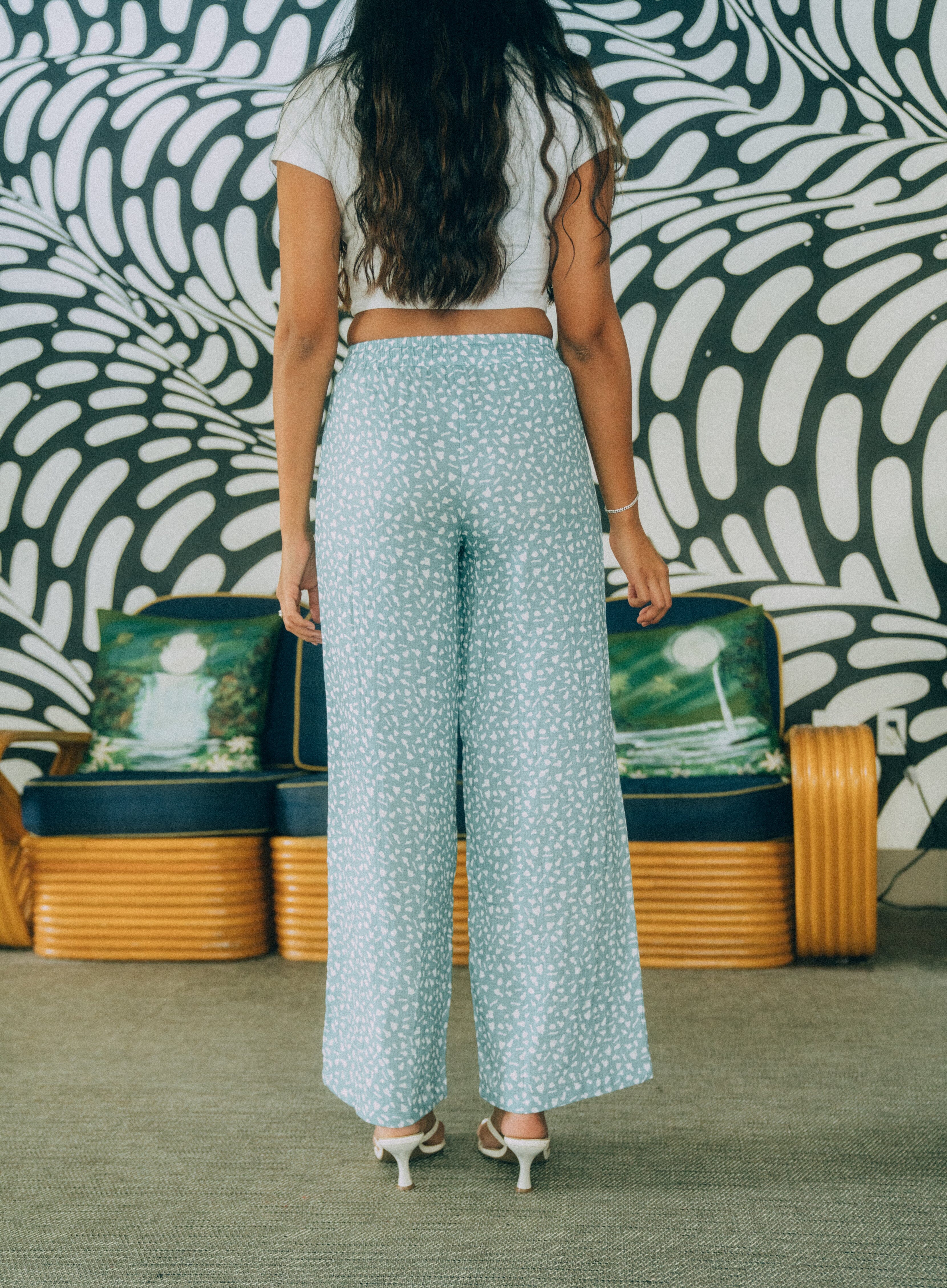 WOMEN'S BLUE ISLANDS FLOWY PANTS Shirts Hawaii's Finest 