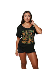 WOMEN'S CAMO LOGO WOODLAND TOP Shirts Hawaii's Finest SMALL 