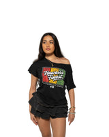 WOMEN'S FLORAL TRI COLOR RASTA TOP