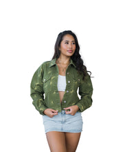 WOMEN'S GREEN NAUPAKA DENIM JACKET Jacket Hawaii's Finest X-SMALL 