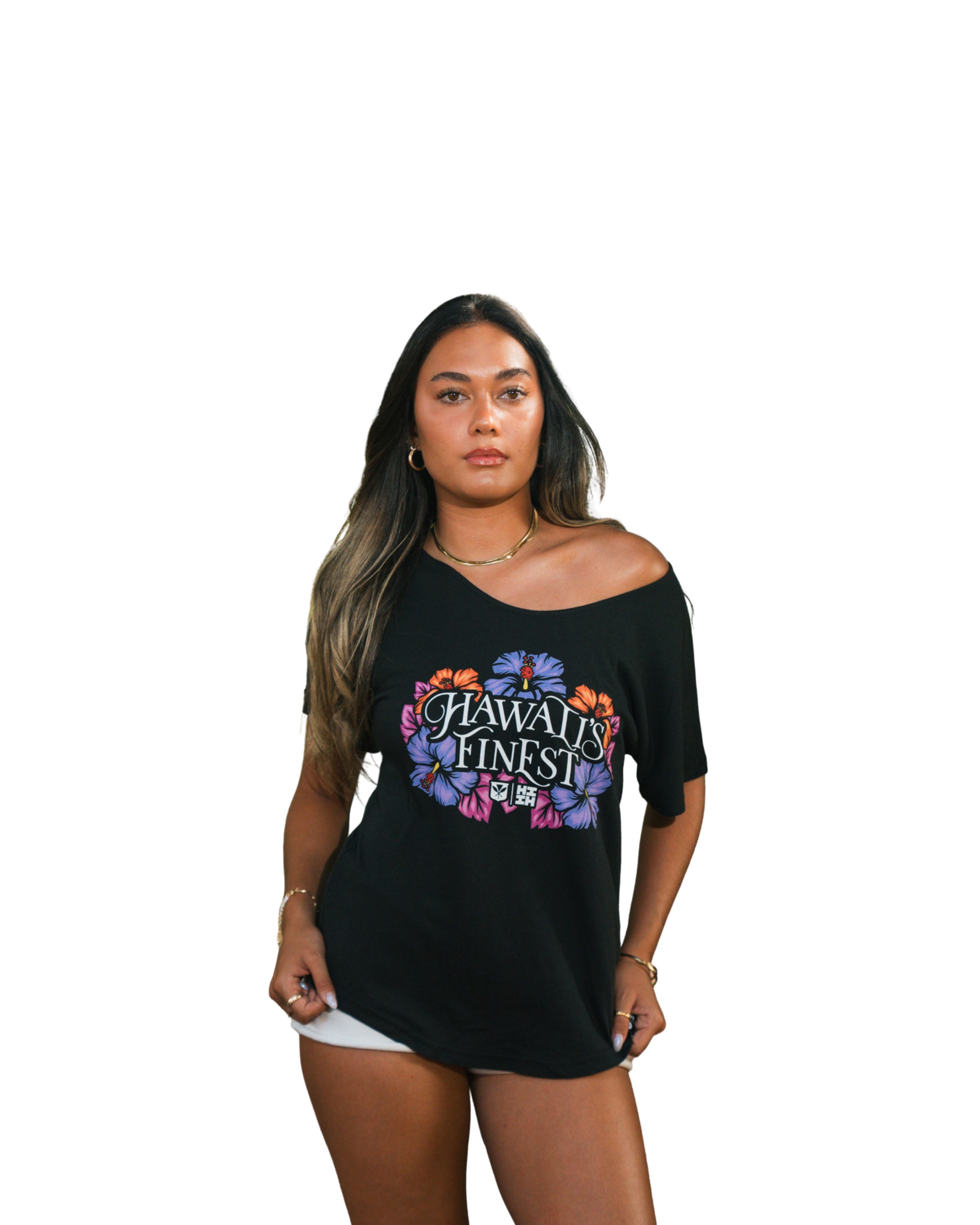 WOMEN'S HIBISCUS COOL TOP Shirts Hawaii's Finest SMALL 
