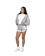 WOMEN'S LIGHT GRAY SCRIPT SLOUCH HOODIE Jacket Hawaii's Finest 