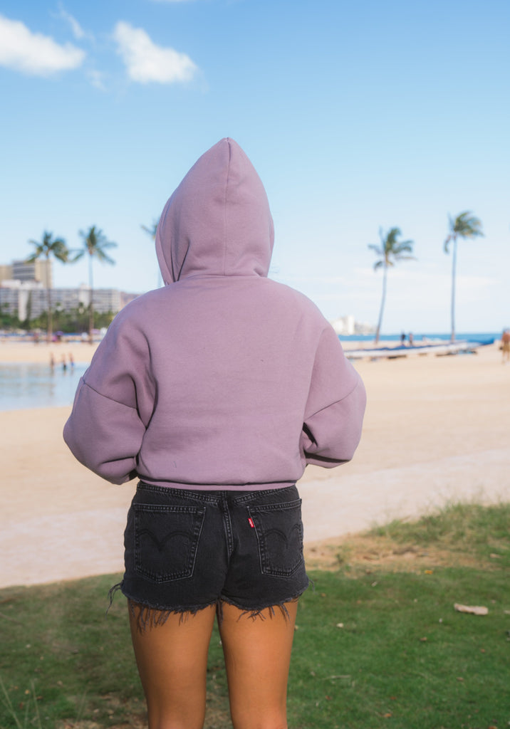 WOMEN'S MAUVE PURPLE SLOUCH HOODIE Jacket Hawaii's Finest 