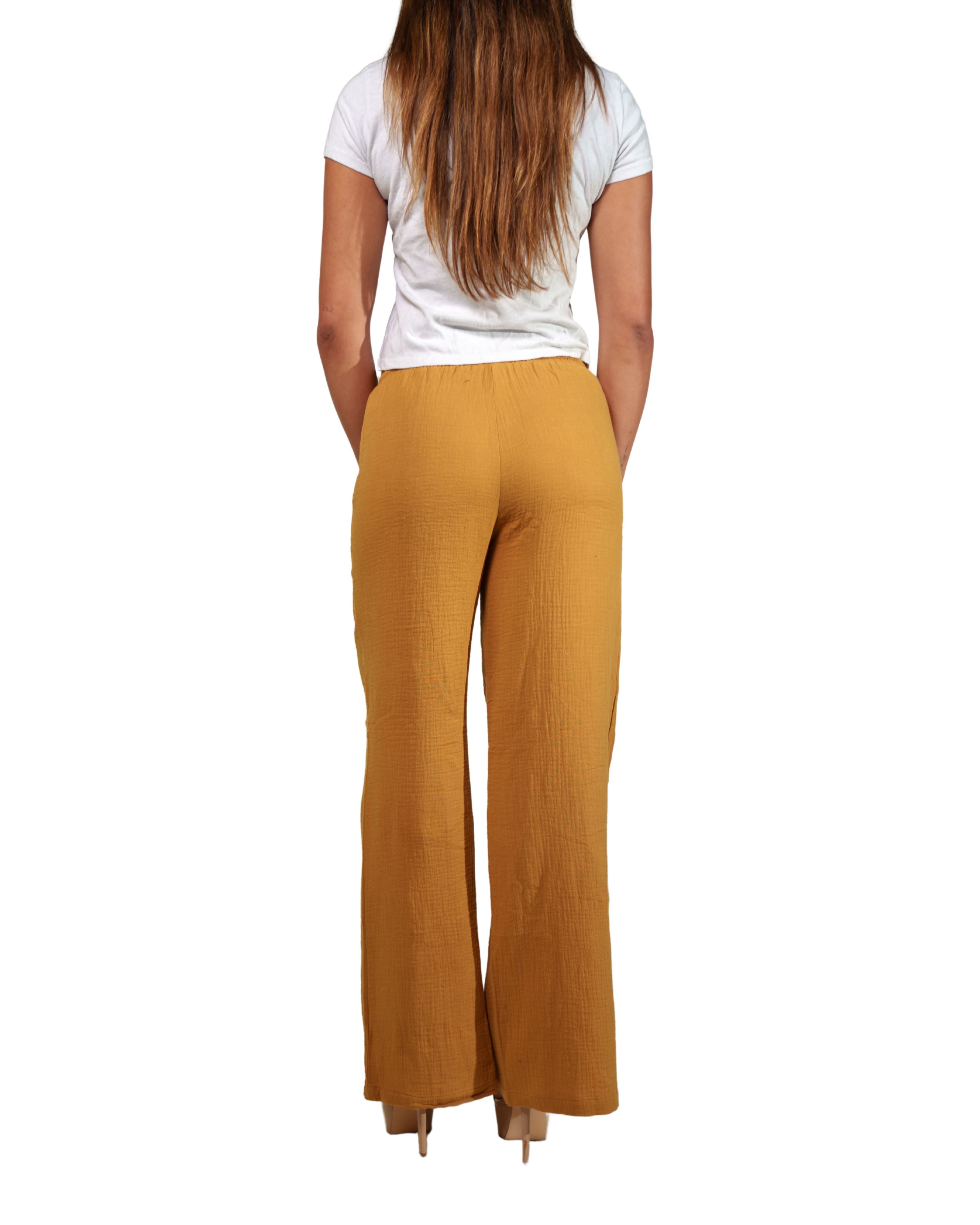 WOMEN'S MUSTARD FLOWY PANTS Shirts Hawaii's Finest 