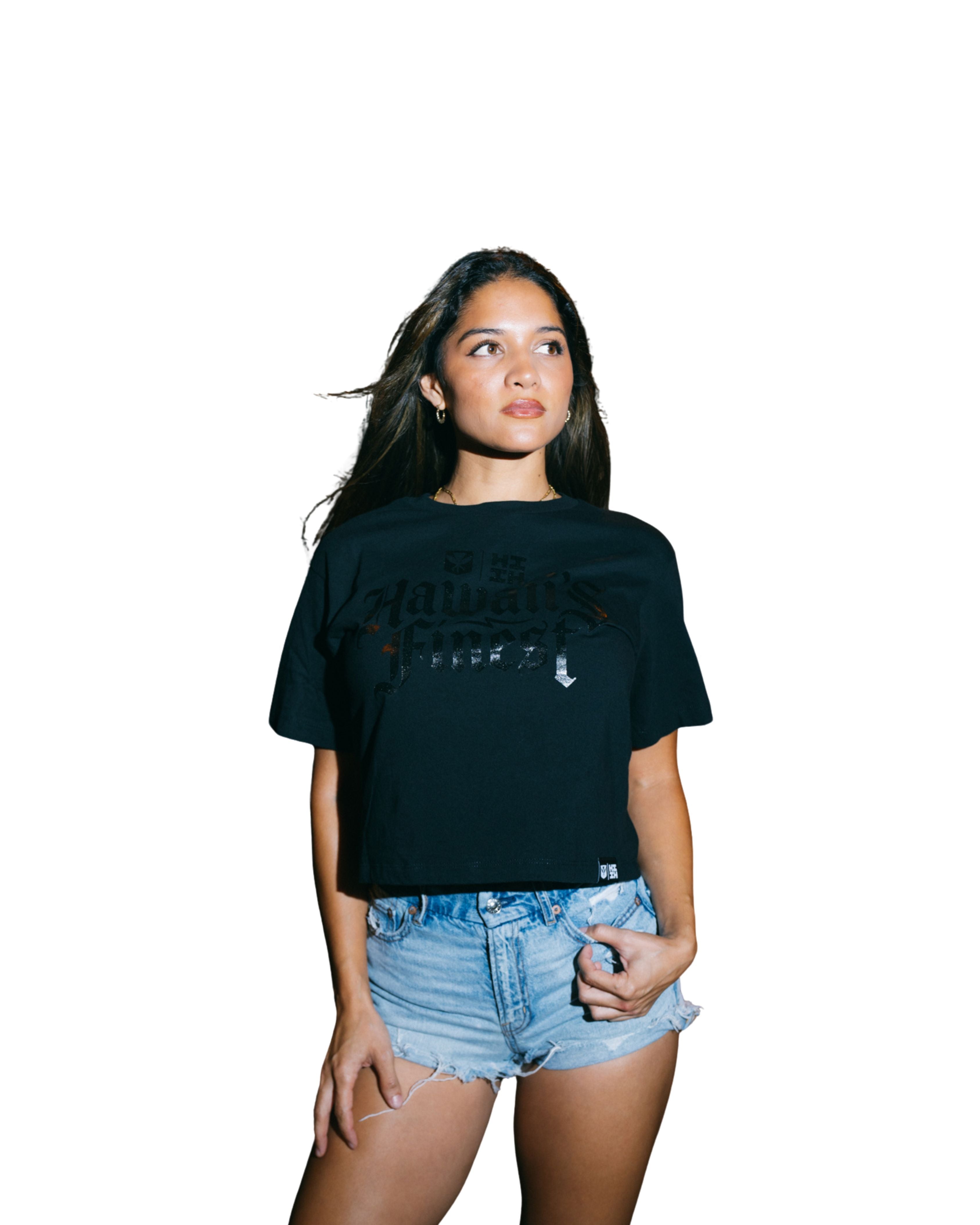 WOMEN'S OLD ENGLISH BLACK TOP Shirts Hawaii's Finest SMALL 