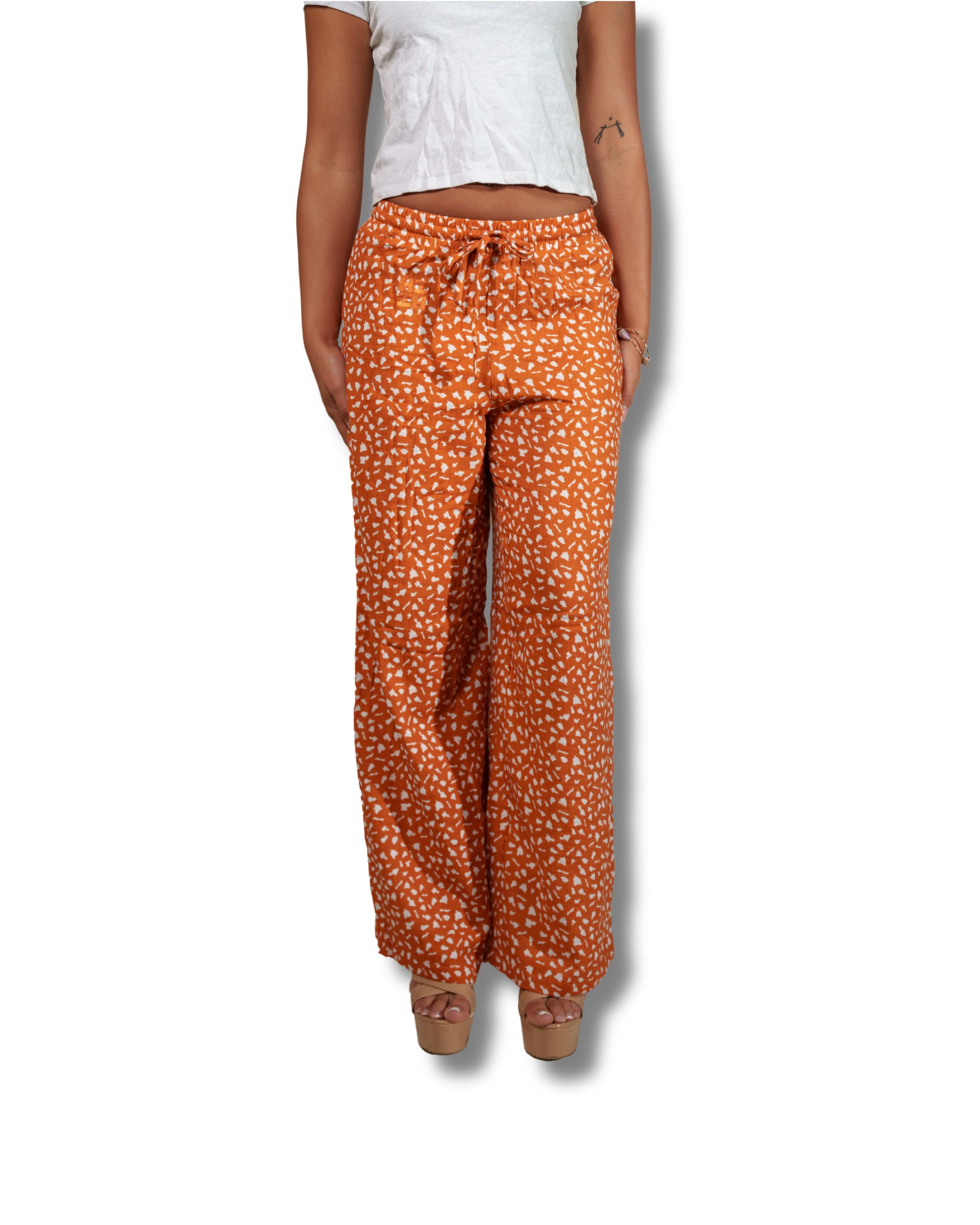 WOMEN'S ORANGE ISLANDS FLOWY PANTS Shirts Hawaii's Finest 