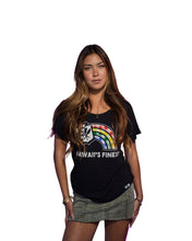 WOMEN'S PALAKA RAINBOW BLACK TOP Shirts Hawaii's Finest SMALL 