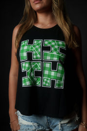 WOMEN'S PALAKA TILE LOGO GREEN TOP Shirts Hawaii's Finest 