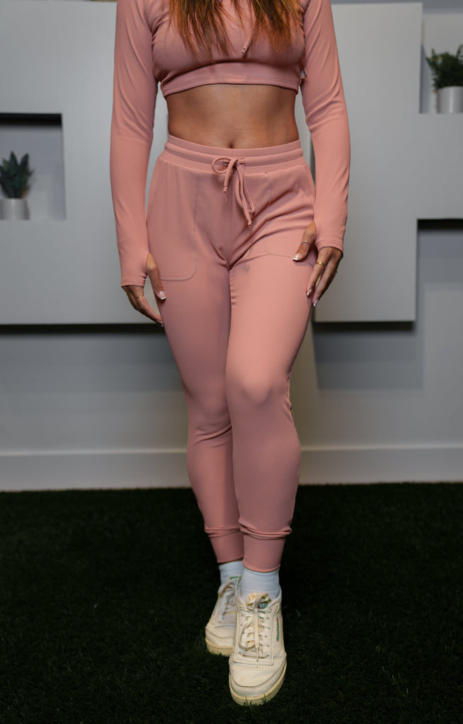 WOMEN'S PINK RIBBED JOGGERS Activewear Hawaii's Finest 