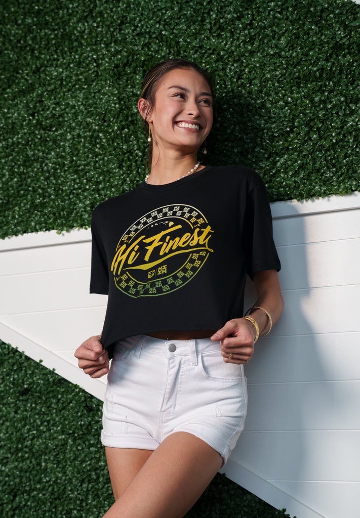 WOMEN'S RETRO CIRCLE CAMO TOP Shirts Hawaii's Finest 
