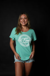 WOMEN'S SCRIPT CIRCLE MINT TOP Shirts Hawaii's Finest SMALL 