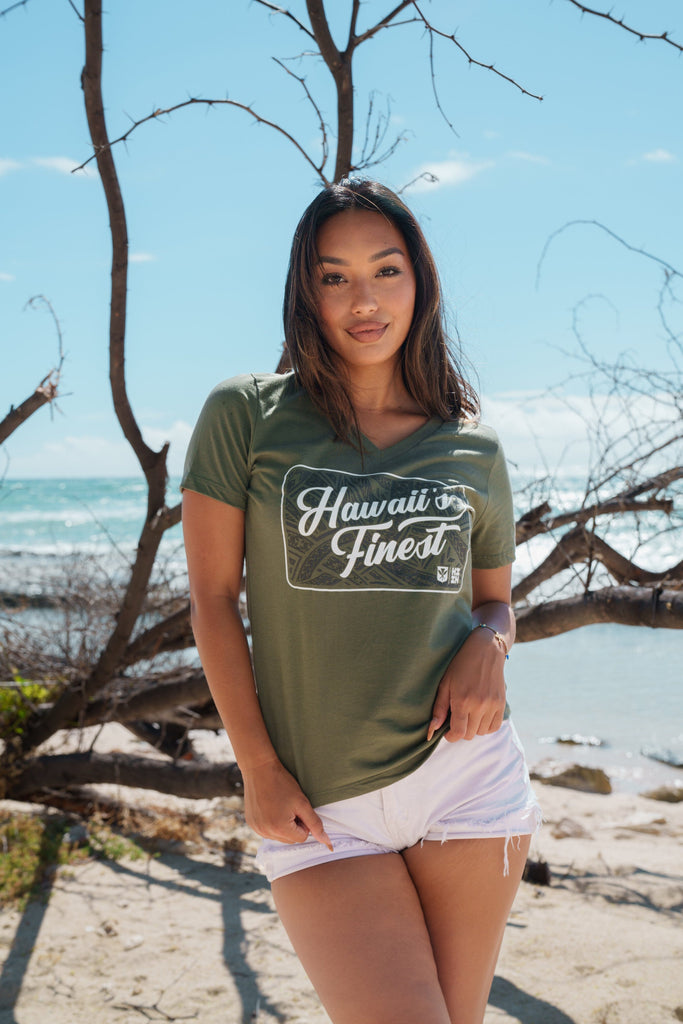 WOMEN'S SCRIPT TRIBAL MILITARY TOP Shirts Hawaii's Finest 