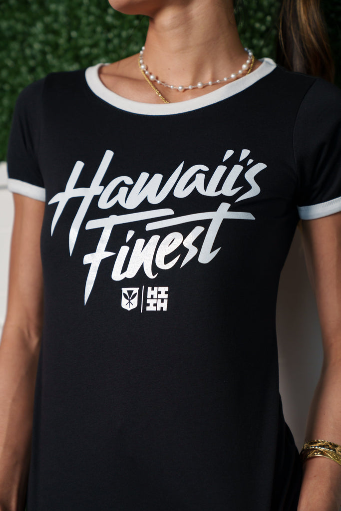 WOMEN'S STREET SCRIPT BW TOP Shirts Hawaii's Finest 