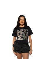 WOMEN'S TREE CAMO MIX BLACK TOP