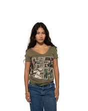 WOMEN'S TREE CAMO MIX MILITARY TOP Shirts Hawaii's Finest SMALL 