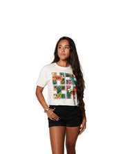 WOMEN'S TROPICAL LOGO WHITE TOP Shirts Hawaii's Finest SMALL 