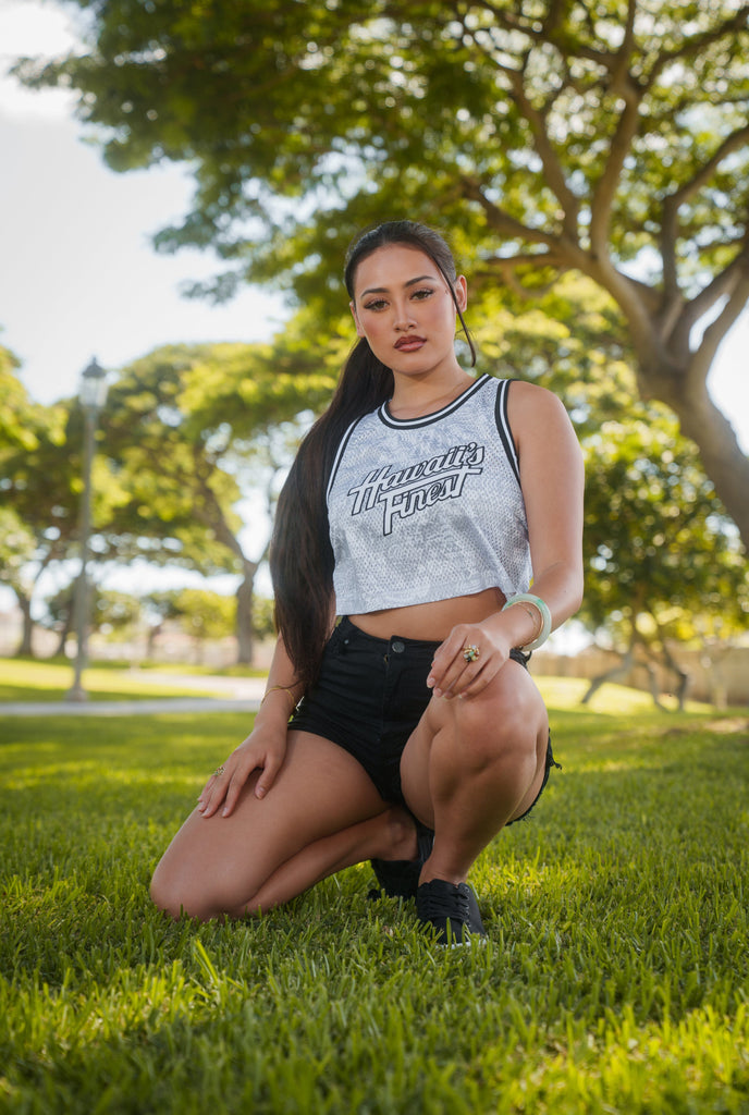 WOMEN'S WHITE STICKERBOMB STREETWEAR JERSEY Jersey Hawaii's Finest 