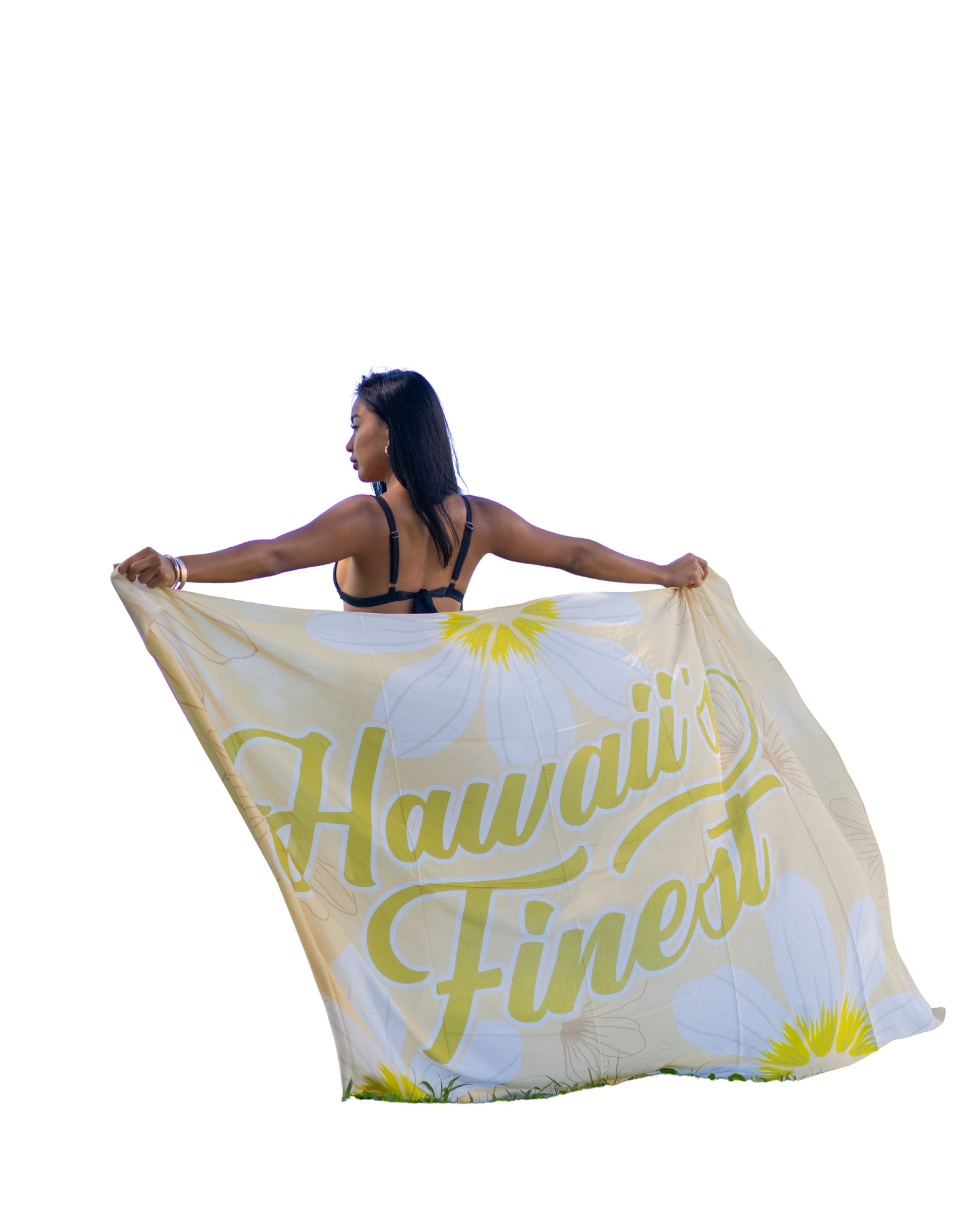 YELLOW FLORAL SCRIPT PAREO Hawaii's Finest 