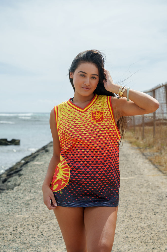 ALOHA FESTIVAL RED & YELLOW TRIANGLES BASKETBALL JERSEY – Hawaii's Finest