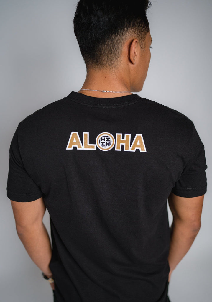 ALOHA LOGO GOLD T-SHIRT Shirts Hawaii's Finest 