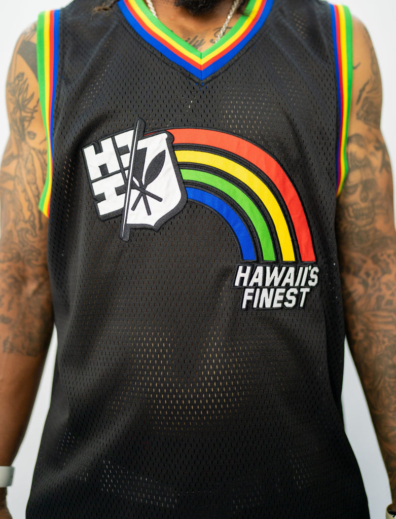Bass Canyon 'Planets' Basketball Jersey (Black/Rainbow)