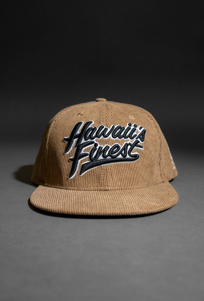 BROWN & BLACK SCRIPT CORDUROY HAT Hat Hawaii's Finest 