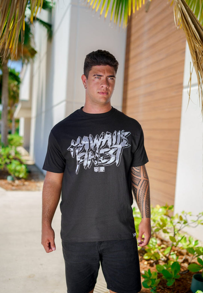 BRUSH CAMO SCRIPT GRAYS T-SHIRT Shirts Hawaii's Finest MEDIUM 