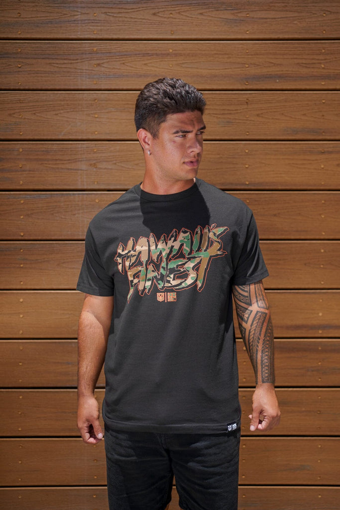 BRUSH CAMO SCRIPT WOODLAND T-SHIRT Shirts Hawaii's Finest 