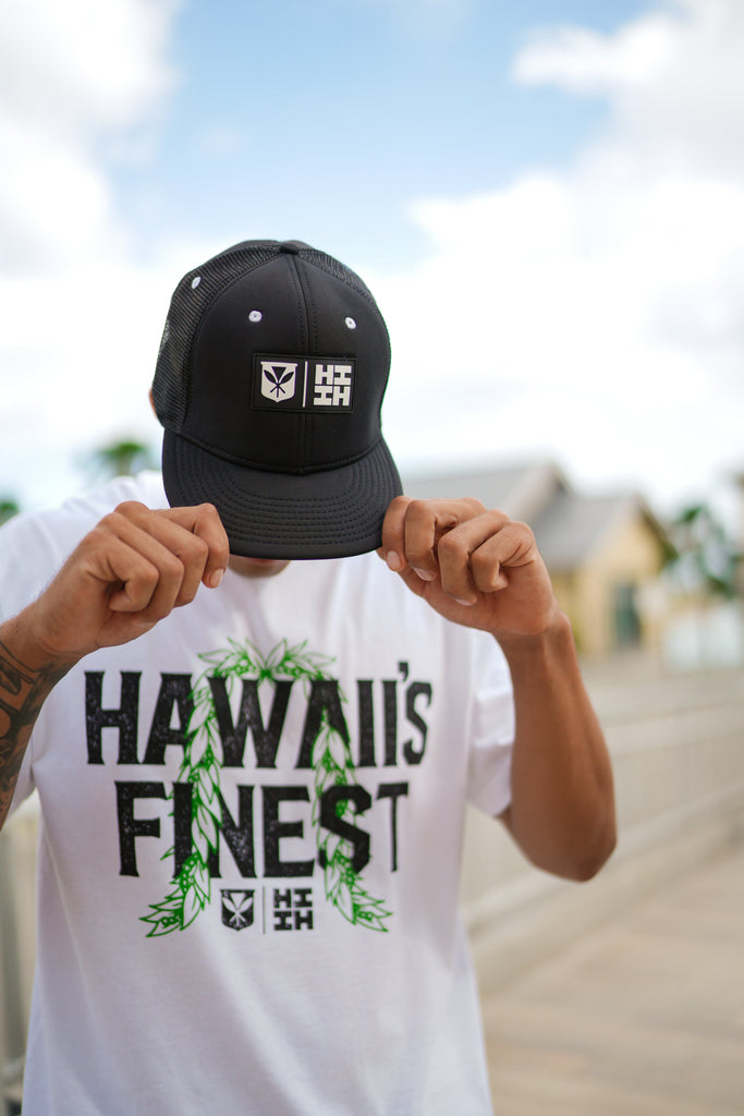 BW SIMPLE LOGO RUBBER PATCH TRUCKER Hat Hawaii's Finest 