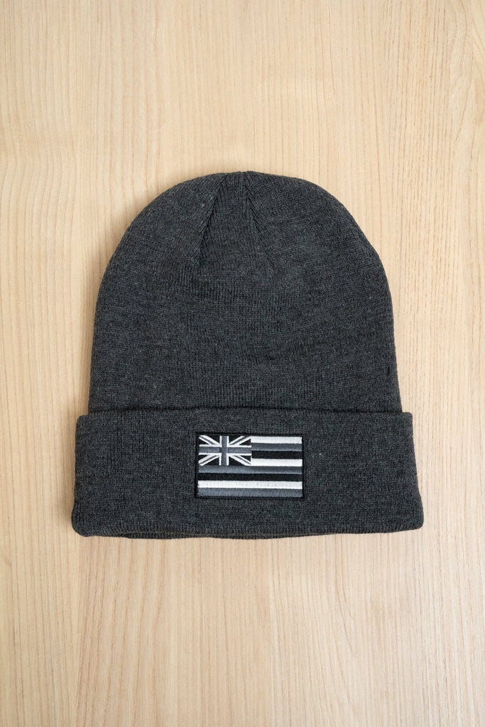 CHARCOAL GRAY FLAG BEANIE Hat Hawaii's Finest 