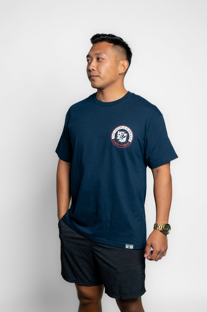CIRCLE CREST NAVY T-SHIRT Shirts Hawaii's Finest MEDIUM 