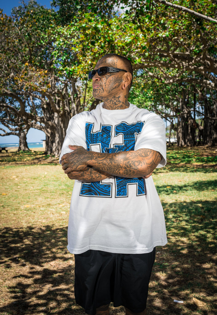 DARK BLUE BONG TRIBAL HIFI LOGO T-SHIRT Shirts Hawaii's Finest 