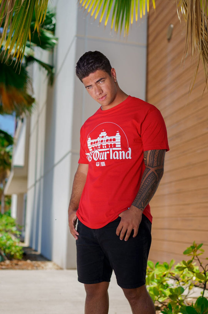 DISOURLAND RED T-SHIRT Shirts Hawaii's Finest MEDIUM 