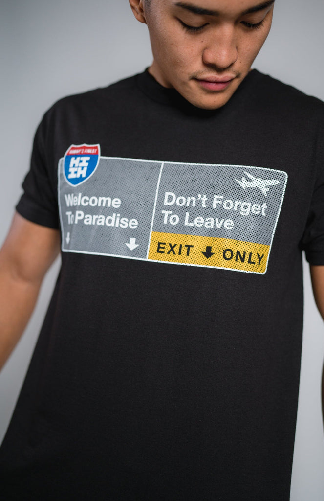 EXIT ONLY CHARCOAL T-SHIRT Shirts Hawaii's Finest MEDIUM 