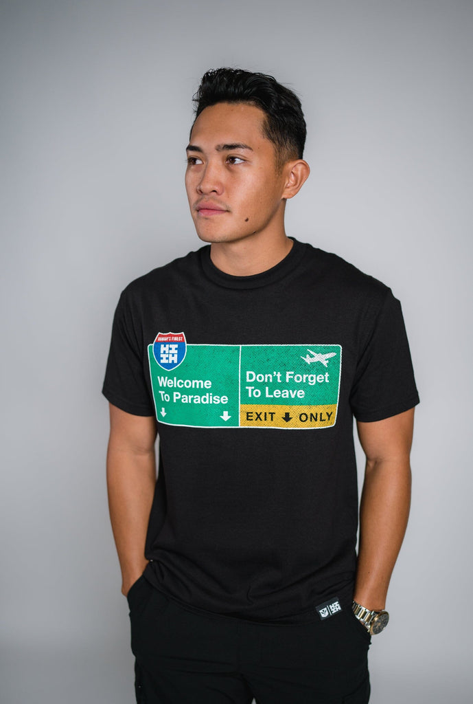 EXIT ONLY GREEN T-SHIRT Shirts Hawaii's Finest MEDIUM 
